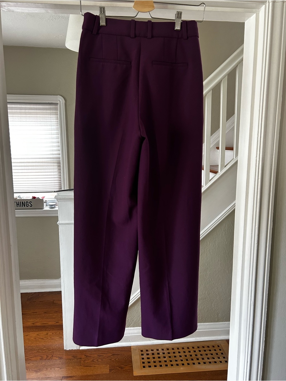 NWOT Babaton Pleated Wide Leg High Waist Pants Deep Purple Effortless look alike - Picture 2 of 10
